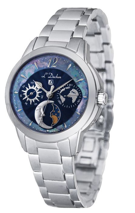 Женские часы L`Duchen Petit Celeste D 857.10.37, механизм кварцевый, циферблат синий, браслет нержавеющая сталь — Изображение 2